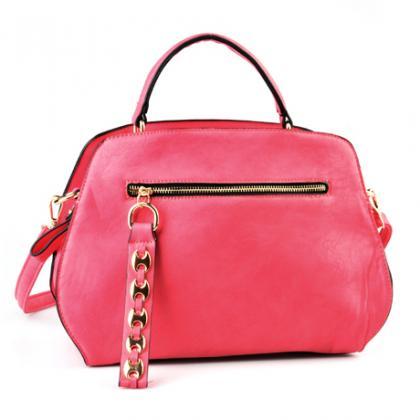 Pink Candy Leather Handbag. Pink Hobo. Pink Tote...
