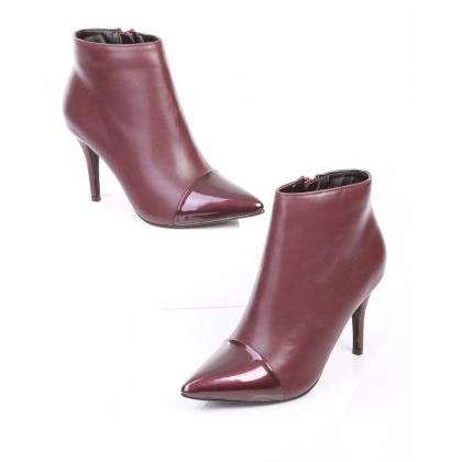 Burgundy Red High Heel Boots. Marsa..
