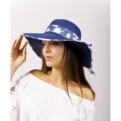 Blue Straw Summer Lady Hat
