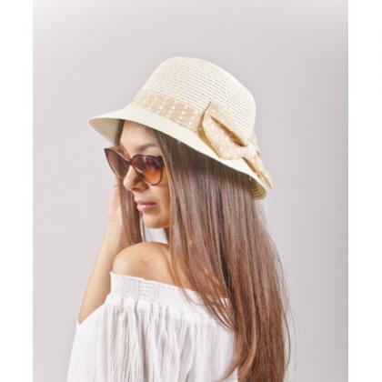 Cream Summer Straw Lady Hat