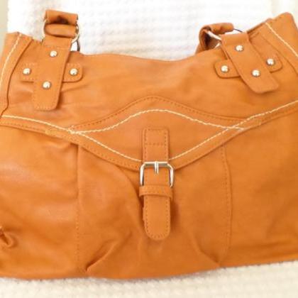 Tan Leather Tote. Leather Satchel. ..