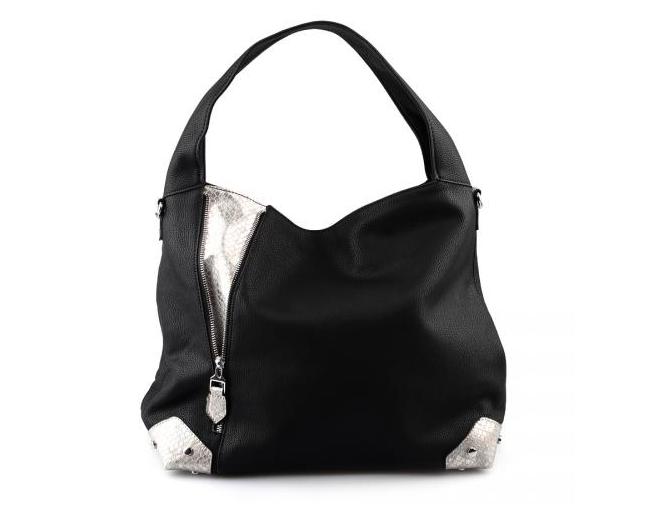 Black Handbag. Black Tote Handbag. Black Hobo Bag. Black Leather Tote. Large Handbag. Jet. Black.