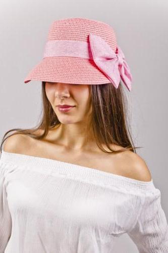 Summer Pink Straw Woman Hat