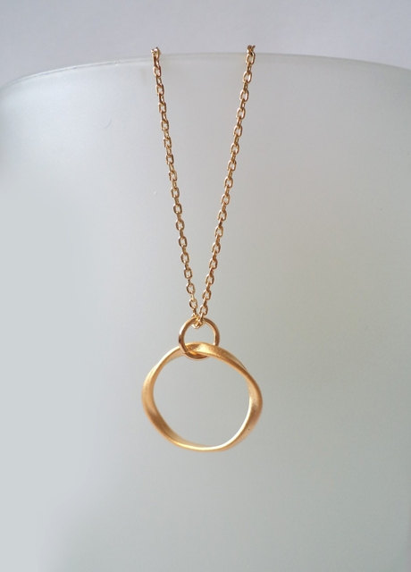 Gold Necklace. Circle Necklace. Gold Circle Necklace. Oval Necklace ...